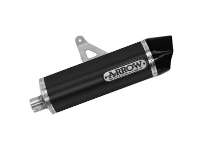 Arrow Maxi Race -  Aluminum &quot;Dark&quot; Silencer With Carbon End Cap - 2016 - 2019 Honda CRF1000L Africa Twin