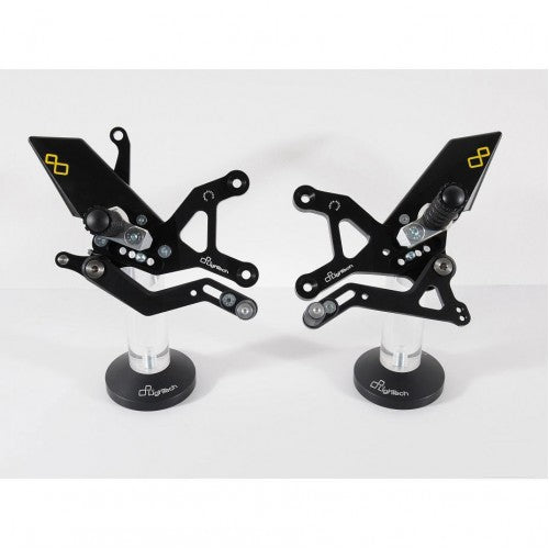 LighTech &#39;Track System&#39; Adjustable Rearsets w/Folding Footpegs -  2011-2017 Triumph Speed Triple 1050