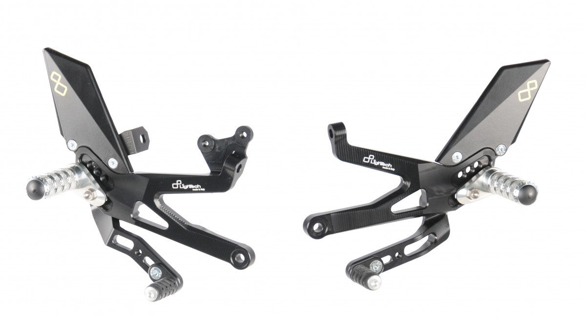 LighTech &#39;Track System&#39; Adjustable Rearsets w/Folding Footpegs (Street Shift )  -  2012-2017 Ducati Panigale 899 / 959 / 1199 / 1299