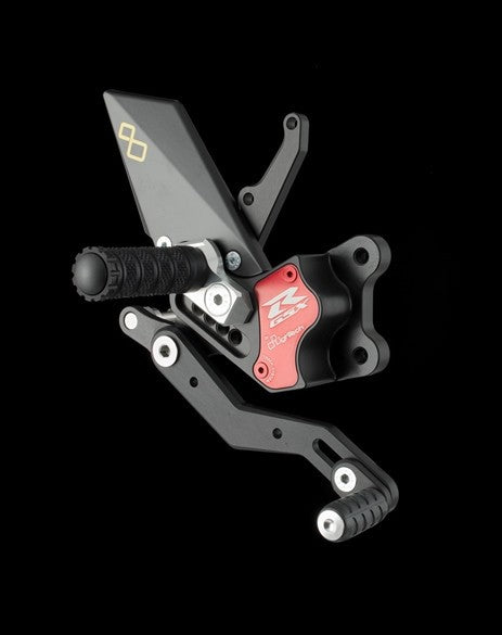 LighTech &#39;Track System&#39; Adjustable Rearsets w/adjustable Footpegs  -  2011-2017 Suzuki GSX-R600 / GSXR750